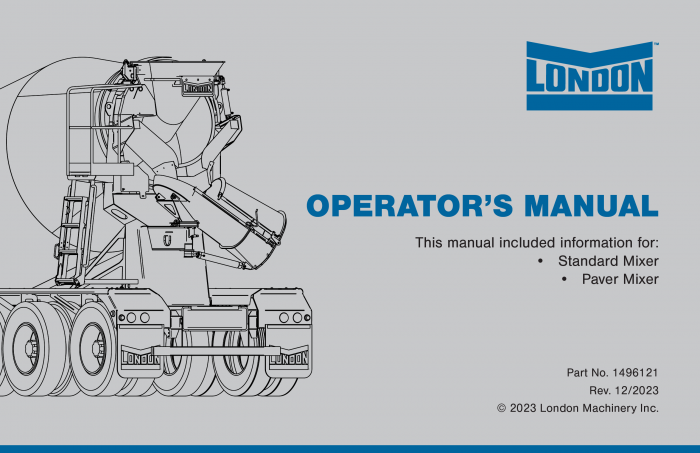 London Mixers Operator's Manual